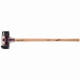 Marteau de frappeur HALDER SIMPLEX Caoutchouc chargé avec pied intégré / caoutchouc chargé avec boîtier en fonte malléable, manche en bois hickory de haute qualité - D=80 mm - 3022.281