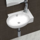 Vasque à trou de trop-plein/robinet céramique pour salle de bain - Couleur au choix 