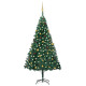 Arbre de Noël artificiel pré-éclairé et boules vert 240 cm - Couleur au choix Bronze-doré