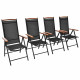 Chaises pliables de jardin aluminium 58x65x109 cm 4 pcs noir