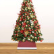  Jupe de sapin de Noël 48x48x25 cm - Couleur au choix Rouge-Blanc