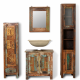 vidaXL Set de meubles salle bains en bois massif recyclé avec miroir