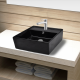 vidaXL Vasque carré à trou trop-plein/robinet céramique pour salle de bain