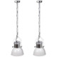 Plafonnier métallique 2 pcs Hauteur réglable Moderne - Couleur au choix Blanc