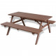 Vidaxl table et bancs de pique-nique 150 x 139 x 72,5 cm wpc marron