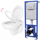 Vidaxl toilette avec réservoir et siège à fermeture en douceur blanc