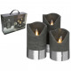Gusta bougie led 3 pièces noir et argenté 04290380