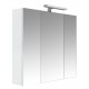 Armoire de toilette éclairante 80 cm 3 portes miroirs blanc brillant prise ute - juno