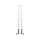 Echelle télescopique avec stabilisateur télescopique pro 3,8 m 13 barreaux charge 150 kg max. 100009