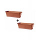 Jardinière millesia 30x11x12cm chapelu - lot de 2 - coloris au choix Orange-brique