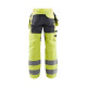 Pantalon artisan haute-visibilité stretch poches choix coloris  15521811 jaune fluo-gris moyen