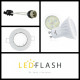 Kit spot led GU10 6 watt (eq. 60 watt) céramique - Support blanc - Couleur eclairage - Blanc neutre, Type Support - Rond orientable 92mm