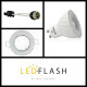 Kit spot led GU10 COB 6 watt (eq. 60 watt) - Dimmable - Support blanc - Couleur eclairage - Blanc chaud 2700°K, Type Support - Rond orientable 86mm