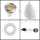 Kit spot led RT2012/BBC GU10 5 watt (eq. 50 watt) - Support 88mm - Couleur eclairage - Blanc chaud 2700°K, Finition - Chromé mat
