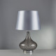 Lampe cantata, chrome et verre fumé, avec abat-jour 