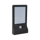 Lampe led solaire exterieure noir avec detecteur de mouvement aslo - 3w - 370 lumens - 6000k