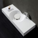 Lavabo suspendu rectangulaire - solid surface blanc mat - 100x48 cm - clas