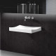 Lavabo suspendu rectangulaire - solid surface blanc mat - 68x45 cm - unic