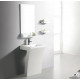 Lavabo totem rectangulaire - solid surface blanc mat 58x83 cm - slide