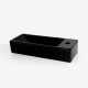 Lave main rectangulaire gain de place droite - céramique noire - 38x15 cm - minimalist