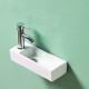 Lave main rectangulaire gain de place gauche - céramique blanc - 38x15 cm - minimalist