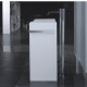 Lave main totem carré avec porte serviette - céramique blanc - 40x85 cm - alto