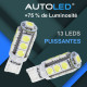 Pack p45 4 ampoules led / t10 (w5w) 13 leds + navette c5w 31mm 2 leds autoled® 