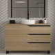 Meuble de salle de bain 120 avec plateau et vasque à poser - sans miroir - 3 tiroirs - madera miel (bois clair) - mata
