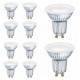 Lot de 10 spots led gu10 par16 120° 6,9 watt (eq. 80 watt) blanc chaud