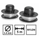 Lot de 2 bobines de fil nylon pour coupe bordure - longueur 5m - diamètre 1.4mm