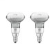 Lot de 2 ampoules led e14 r50 verre clair 1,6 watt (eq. 11 watt) blanc chaud