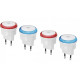 Lot de 4 veilleuse led renkforce emn100x2 rond rouge, bleu blanc