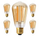 Lot de 5 ampoules led EDISON filament E27 dimmable 4 watt (eq. 30 watt) ambré - Couleur eclairage - Blanc chaud 2100°K