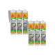 Lot de 6 mastics acryliques sika sikaseal 107 joint et fissure - gris - 300ml