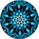 Tapis de salle de bain cognition turquoise rond 60 cm