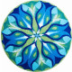 Tapis de salle de bain silent glow bleu vert rond 100 cm