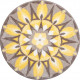 Tapis de salle de bain self-love jaune gris rond 80 cm