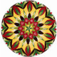 Tapis de salle de bain mandala of life jaune rond 80 cm