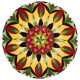Tapis de salle de bain mandala of life jaune rond 100 cm