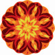 Tapis de salle de bain self-love orange rond 80 cm