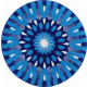 Tapis de salle de bain comprehension bleu rond 80 cm