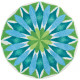 Tapis de salle de bain sunrise bleu rond 60 cm