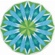 Tapis de salle de bain sunrise bleu rond 80 cm