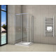 Cabine de douche accès angle avec porte coulissante en verre anticalcaire 6 mm - Dimensions au choix