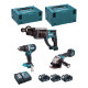 Makita kit dlx3093tj (dga513 dhp484 dhr202 3 x 5,0 ah dc18rc makpac 2 makpac 3)