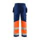 Pantalon haute-visibilité stretch poches coloris  15581811 marine-orange fluo