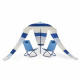 Maui extra 2 transats chaises pliables parasol jardin plage       bleu