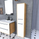 Meuble colonne de douche 30x35 cm suspendu - 2 portes finition blanc mat STRUCTURA F072 Aurlane - PACM081