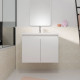 Meuble de salle de bains 60cm à suspendre Blanc 2 Portes - Vasque Blanche - ELEMENTARY Aurlane - LAV1036