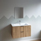 Meuble salle de bain simple vasque 60cm bois MDF ondulé - MILO Aurlane - LAV1031